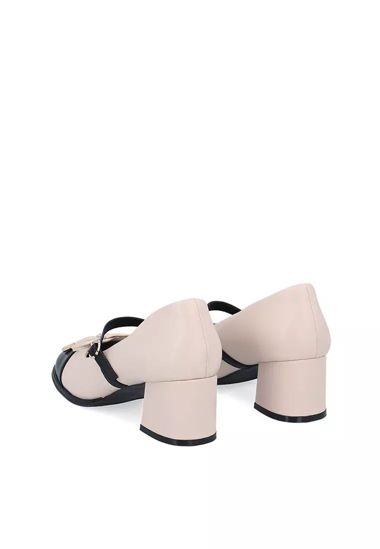 Nude Bowsque Mary Jane Heels