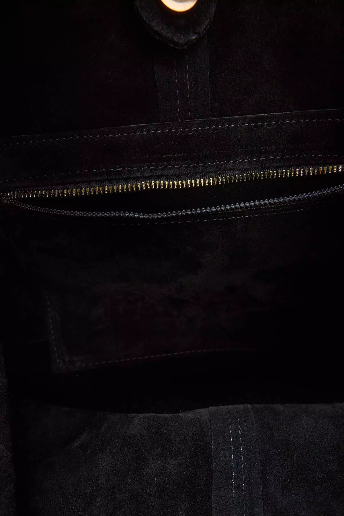 Black Premium Genuine Leather Suede Women'S Maxi Size Shoulder Bag Takaw26Oc00041