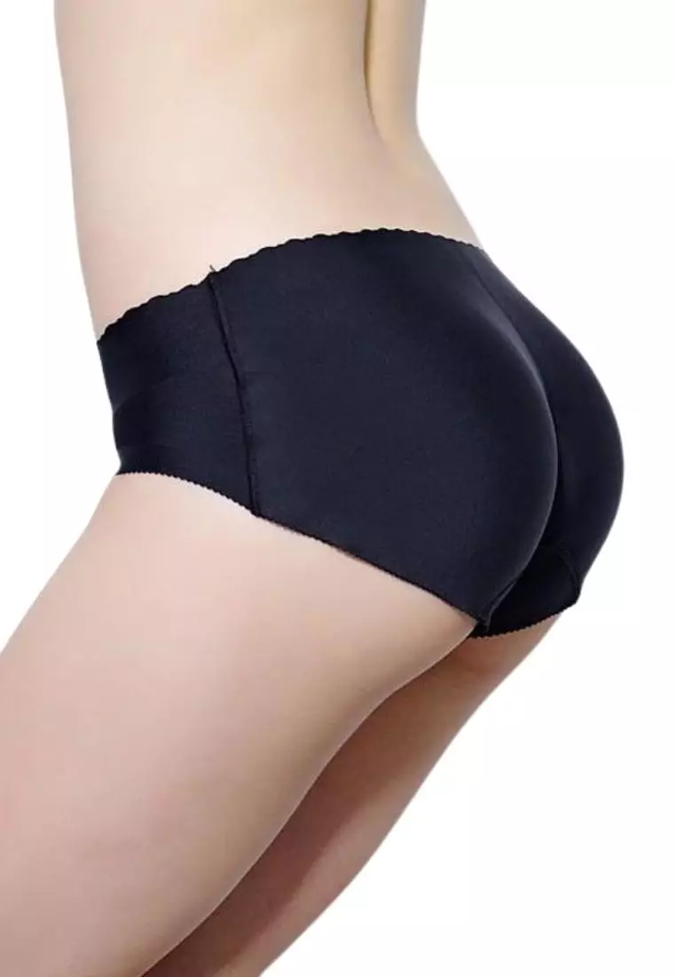 2 Pack Kelsie Butt Lifter Low Waist Panties Seamless Padded Underwear Hip Pads Enhancer Panty in Nude and Black