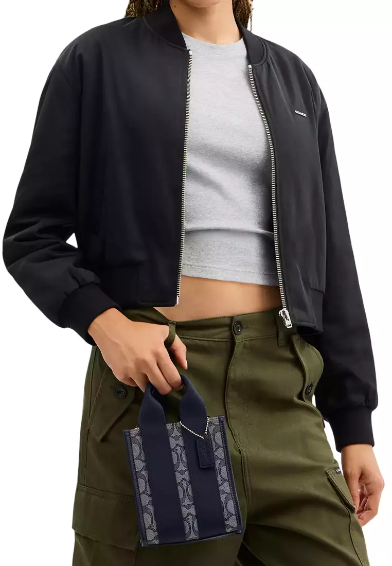 Smith Mini Tote Bag In Signature Jacquard - Navy/ Midnight Navy CCL75