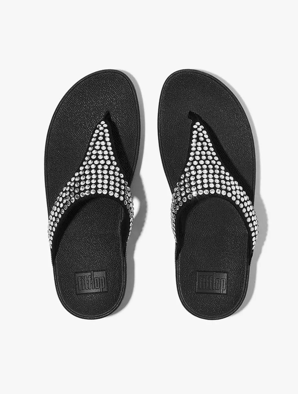 Fitflop Lulu Maxi-Crystal Toe-Post Sandals - Black