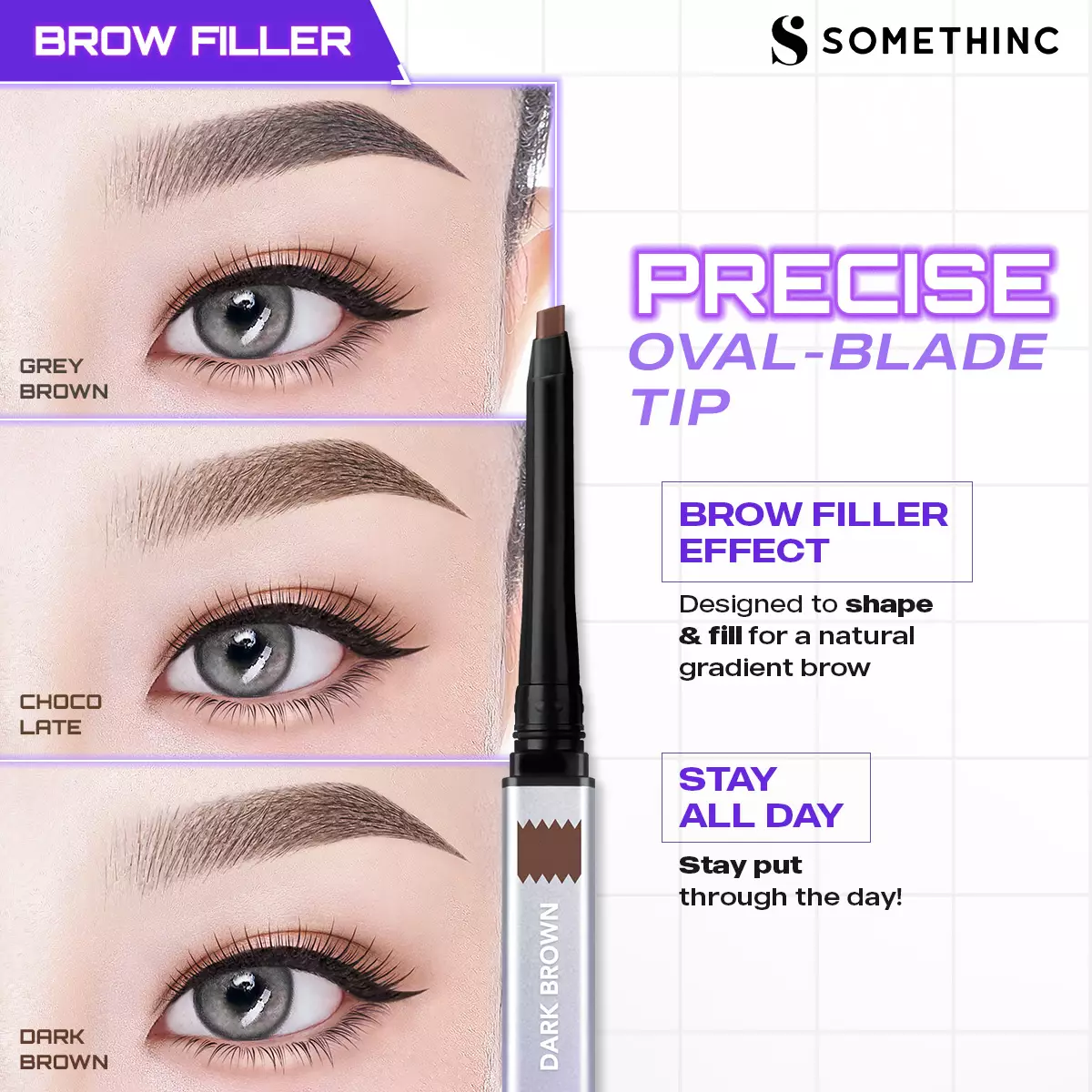 SOMETHINC Brow Filler Slim Retractable Eyebrow - Dark Brown