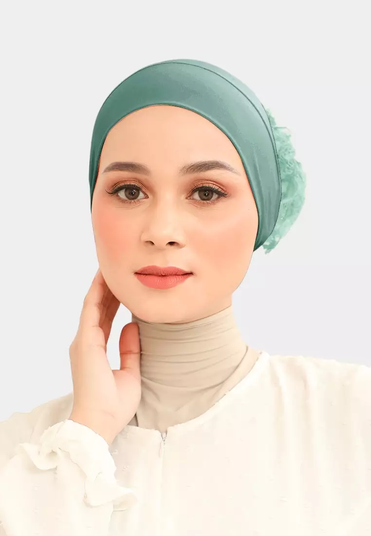 Ciput Hijab Brukat Inner Turkey Brocade - Sea Breeze