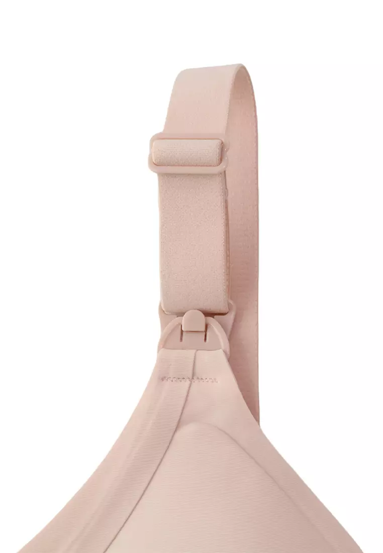 Pink 3D Water Drop Cup Antibacterial Seamless Nursing Bra