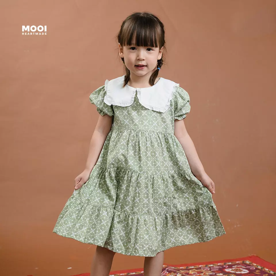 Mooi Dress Anak Perempuan Kaluna Batik Dress - Light Coral