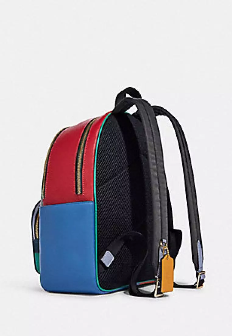 Coach Court Backpack In Colorblock Powder Pink Multi