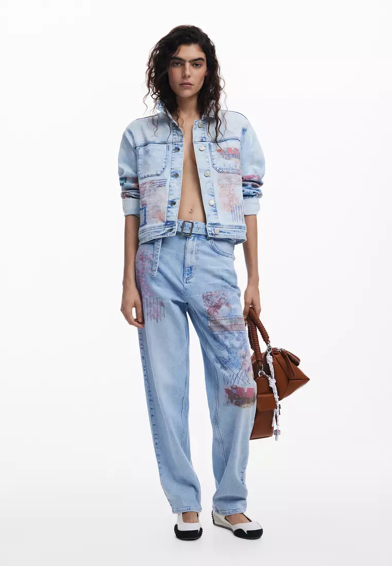 Patch denim jacket