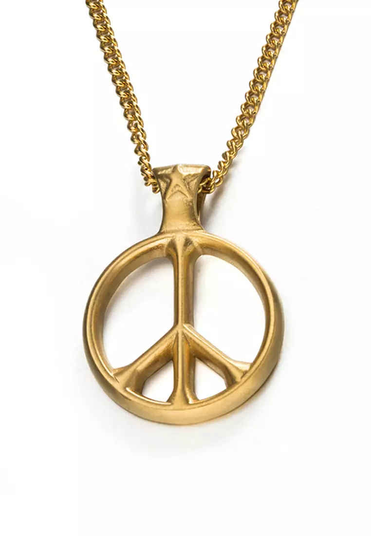 Gold discount peace pendant
