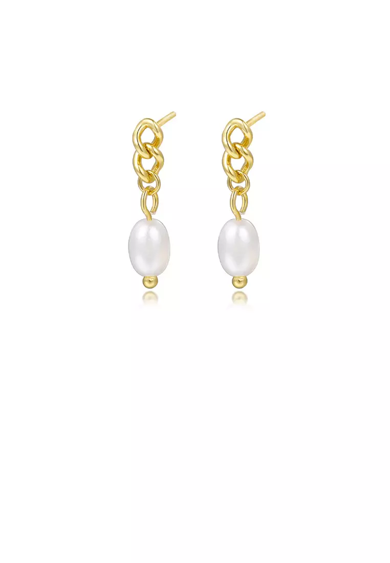 Chain new arrivals pearl earrings