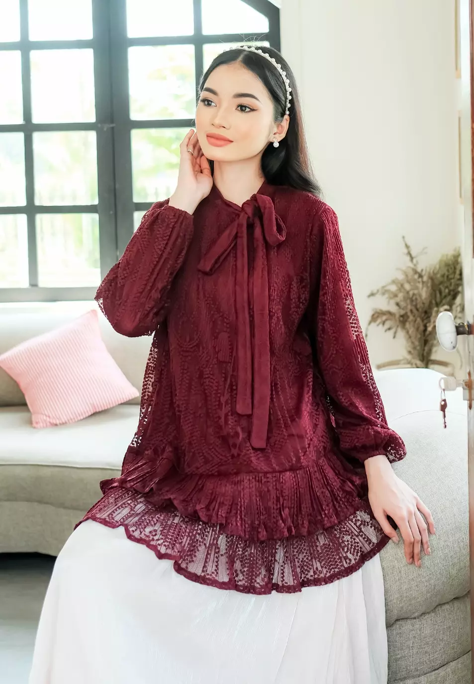 Willow Blouse - Maroon
