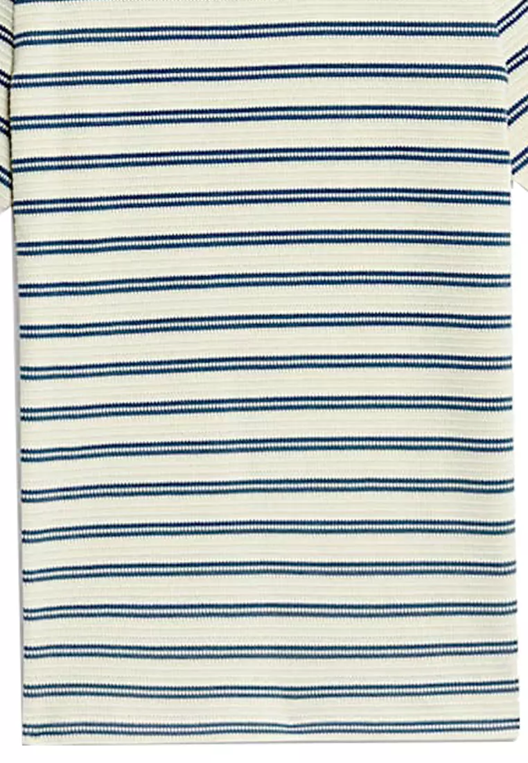Cotton Rich Striped Textured T-Shirt