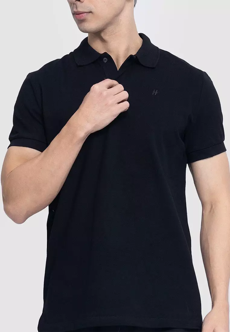 Solid Cotton Pique Polo Shirt in Regular Fit