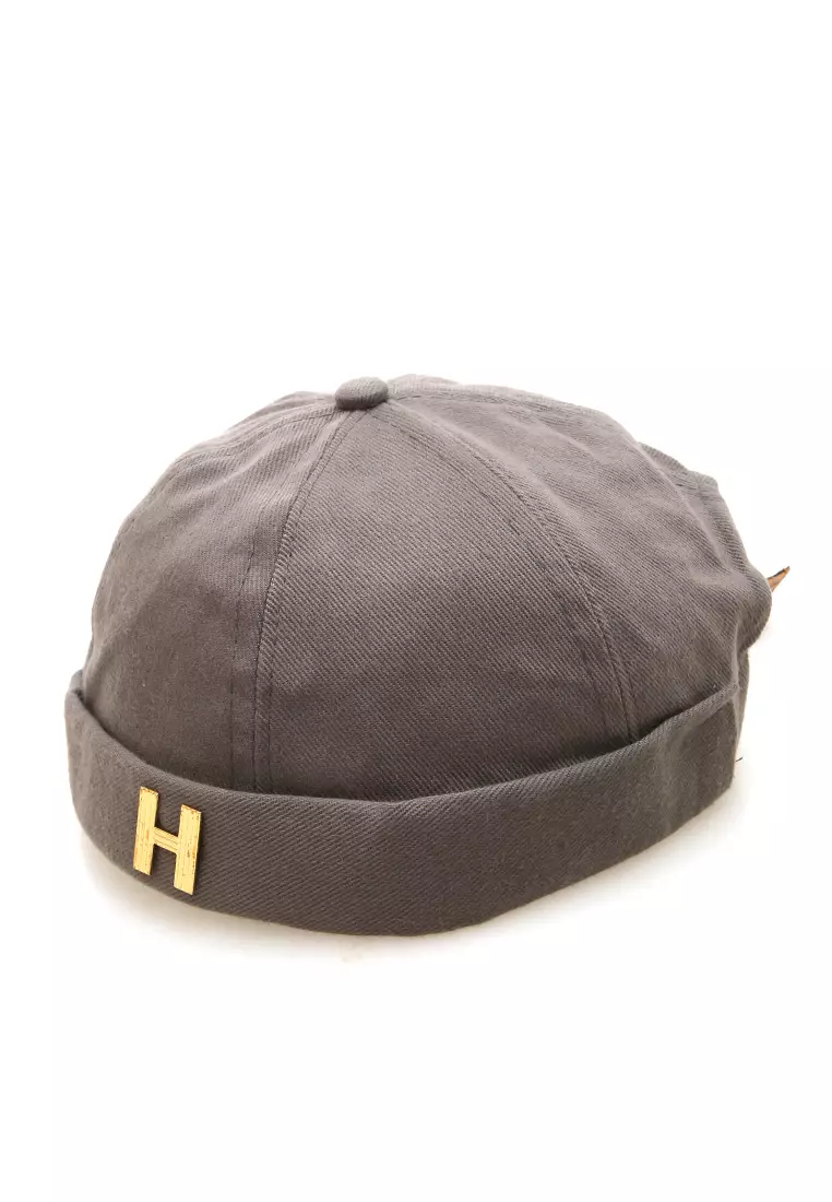 Kai Topi Peci Miki Hat Polos Pria Wanita Uniqe Design Material Cotton ORIGINAL - Dark Gray