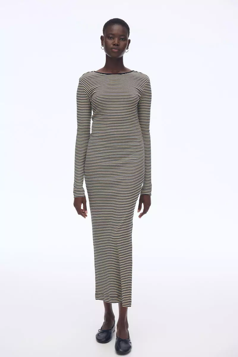 Ribbed scoop-back dress