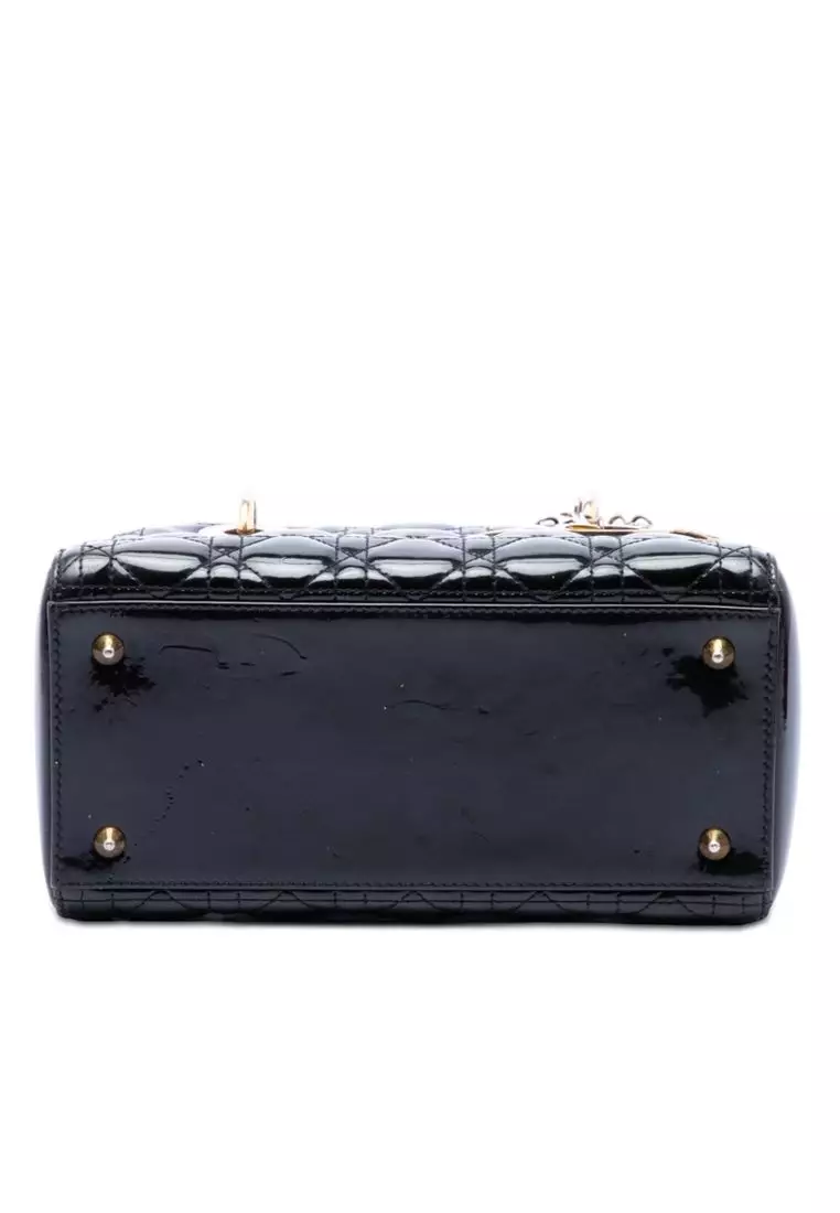 Pre-Loved Dior Medium Patent Cannage Lady Dior