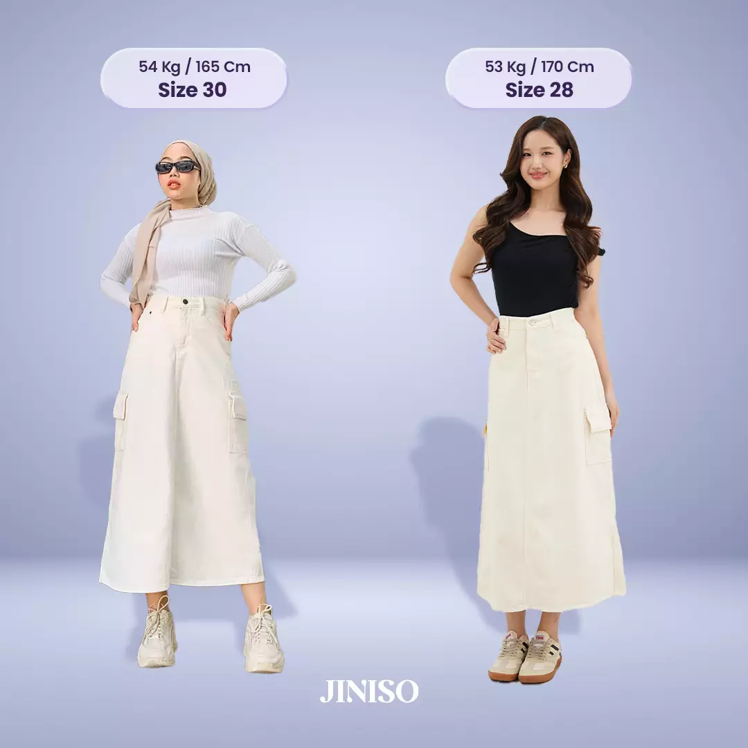 Highwaist Rok Cargo Jeans Panjang 984 SEVENTY