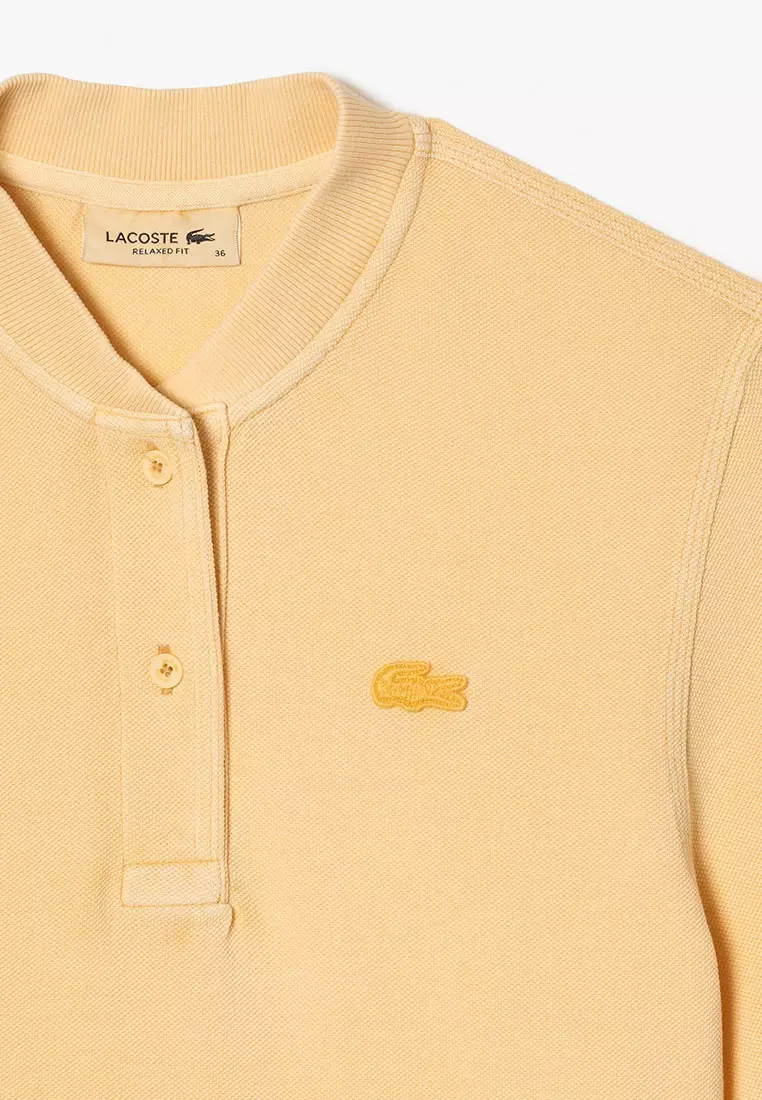 Double Sided Cotton Piqué Oversized Polo Shirt