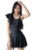 A-IN GIRLS black One-Shoulder Ruffled One-Piece Swimsuit 88CFFUS0A6235AGS_1
