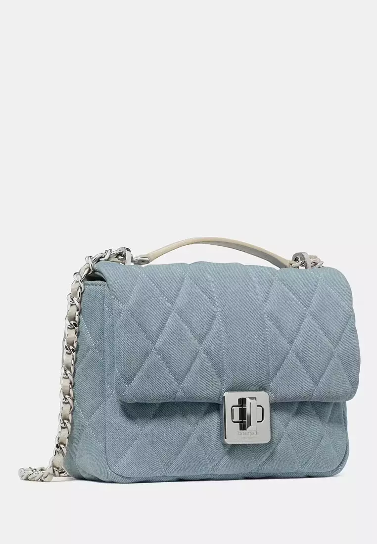 Carey Quilted Denim Crossbody Bag