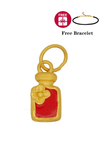 LITZ gold [Free Bracelet] LITZ 999 (24K) Gold Flower Pendant EP0213-red (0.59g) C8F9CAC490BD5CGS_1