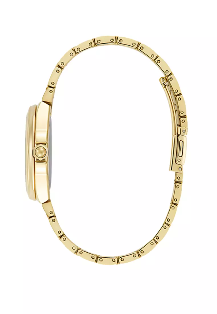 Olivia Burton Champagne Sunray Dial with CD Textured Outer Ring GP Honeycomb Link Bracelet 34mm - 24000201