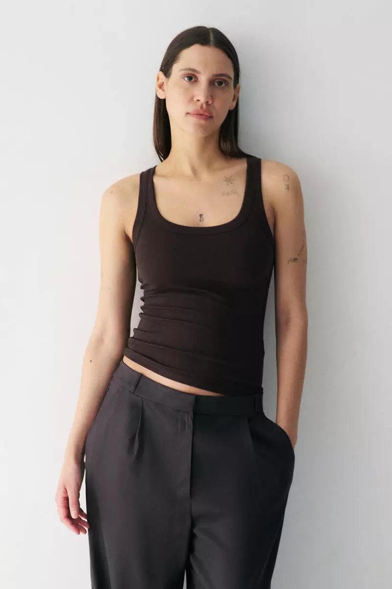 Cooling Slim Fit Ribbed vest top