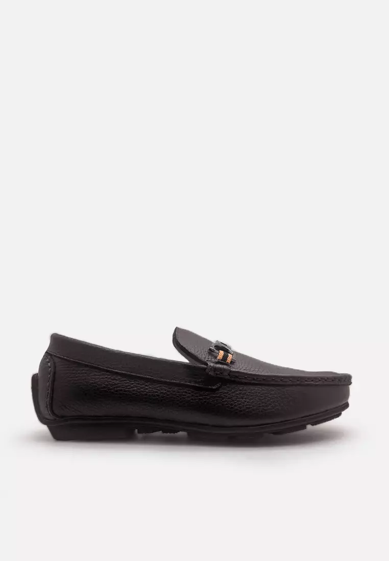 Ethan Sepatu Casual Moccasin Loafer Shoes Slip On Cow Leather - Brown