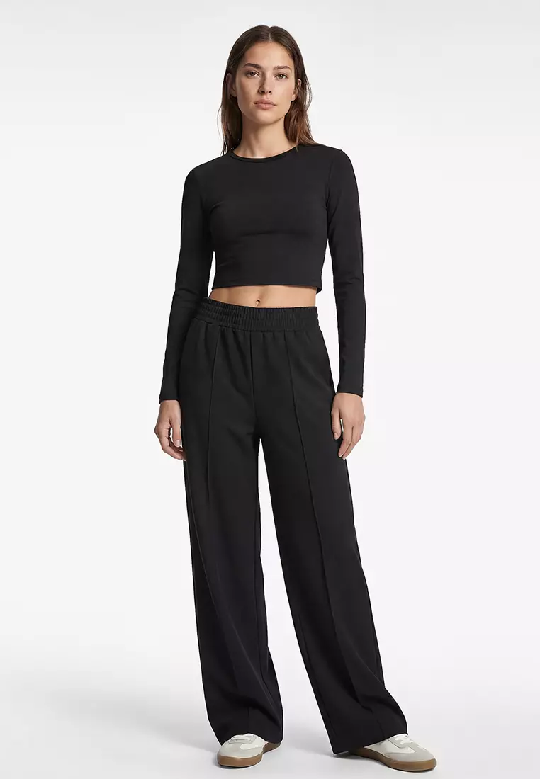 High Waist Wide Track Pants