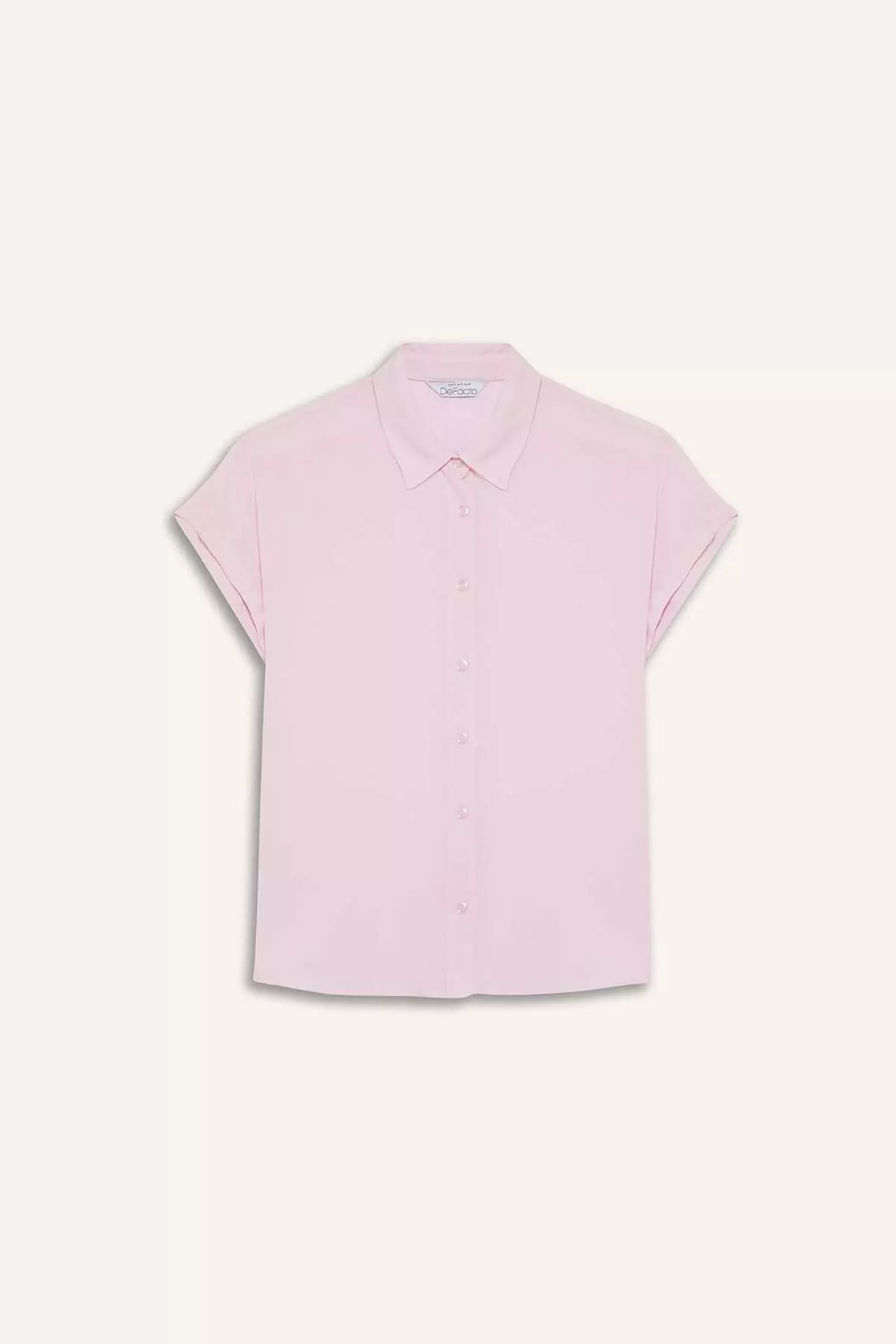 Regular Fit Basic Plain Viscose Short Sleeve Shirt N7819Az25Sp