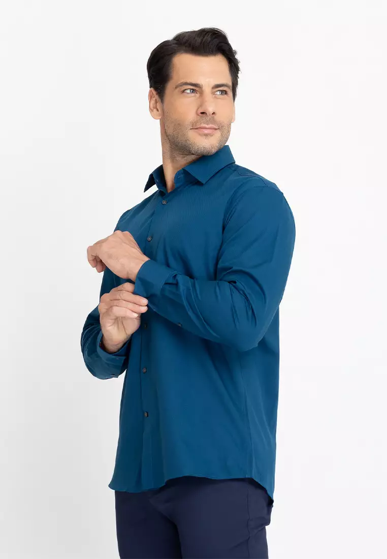 Buy Daniel Hechter Plain Cotton Basic Dress Shirt In Regular Fit