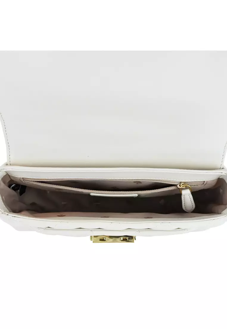 Carey Small Flap Shoulder Bag - White