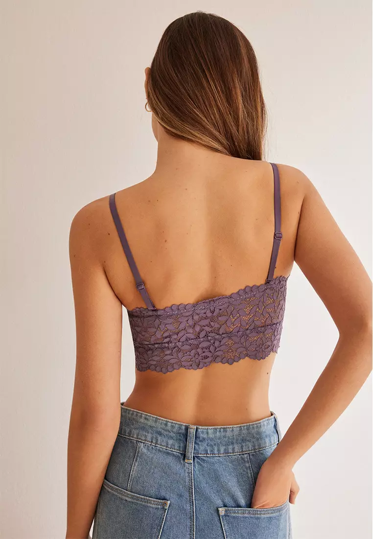 Purple Lace Bandeau Bralette