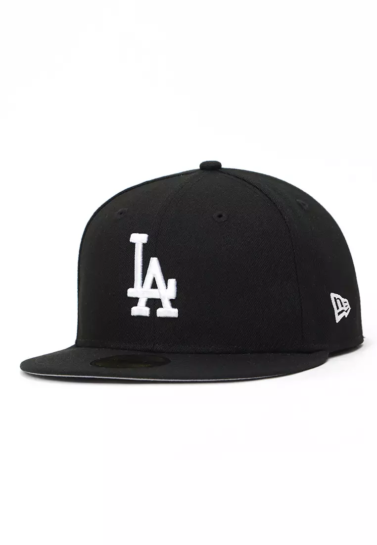 New Era 59FIFTY Los Angeles Dodgers Vintage Script Black White Fitted Hat