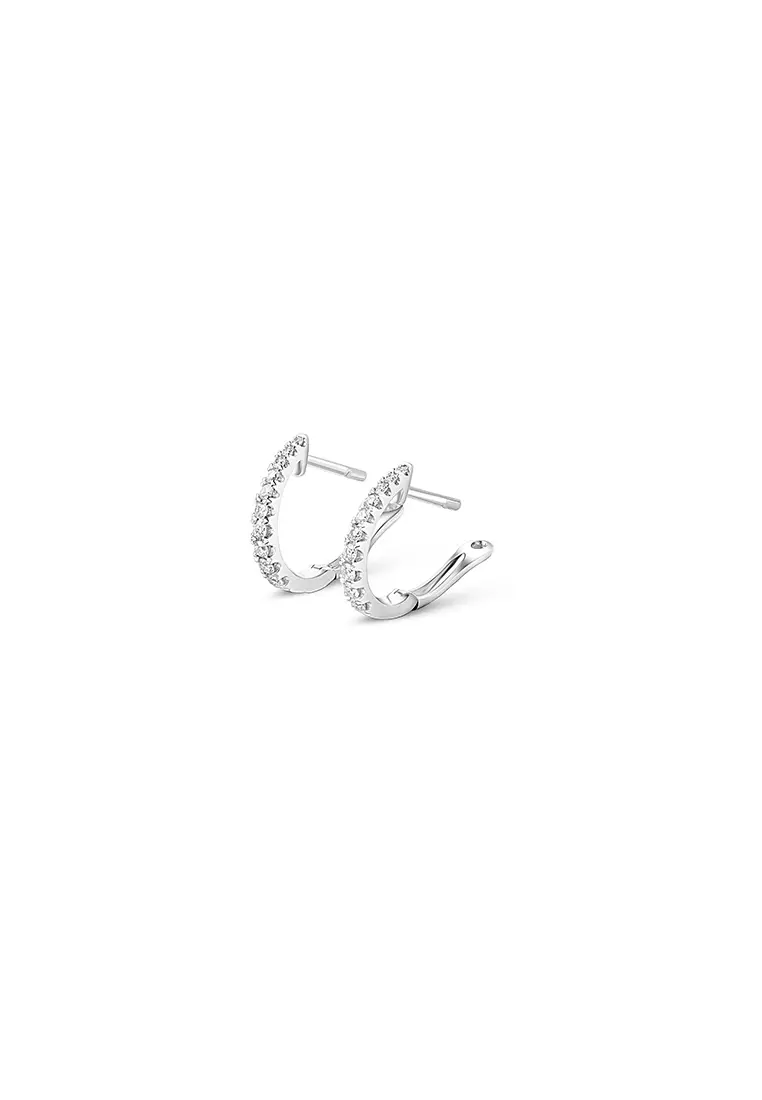 White diamond hoop on sale earrings