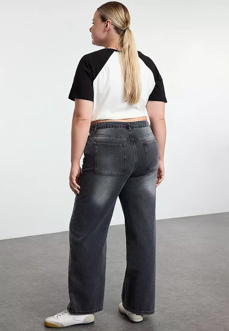High Waist Wide Leg Plus Size Wide Leg Jeans