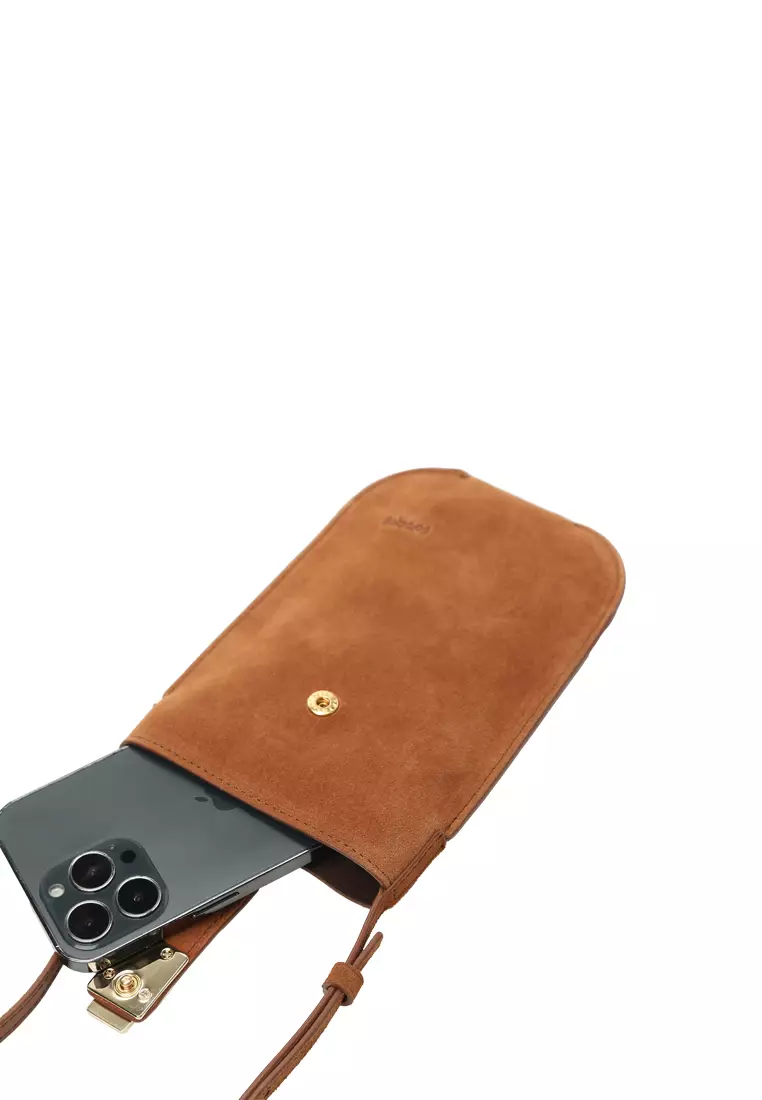 ZANA Phone Pouch - Suede Caramel