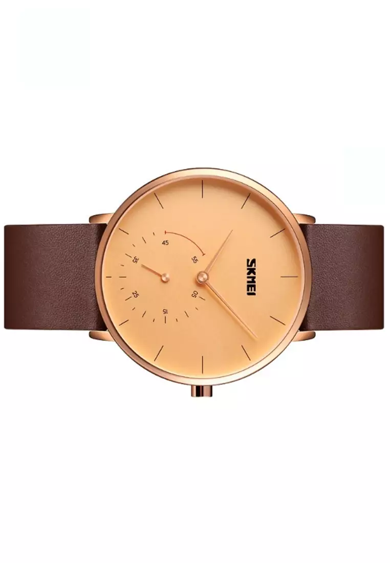 Jam Tangan Analog Pria Waterproof Strap Tali Material Kulit Leather KP10 ORIGINAL