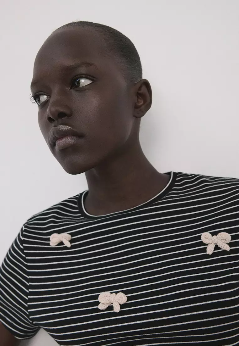 Striped T-Shirt With Bow