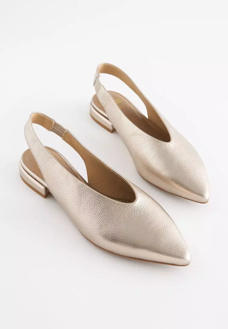 NEXT Forever Comfort® Leather Flat Slingbacks 2023 | Buy NEXT Online ...