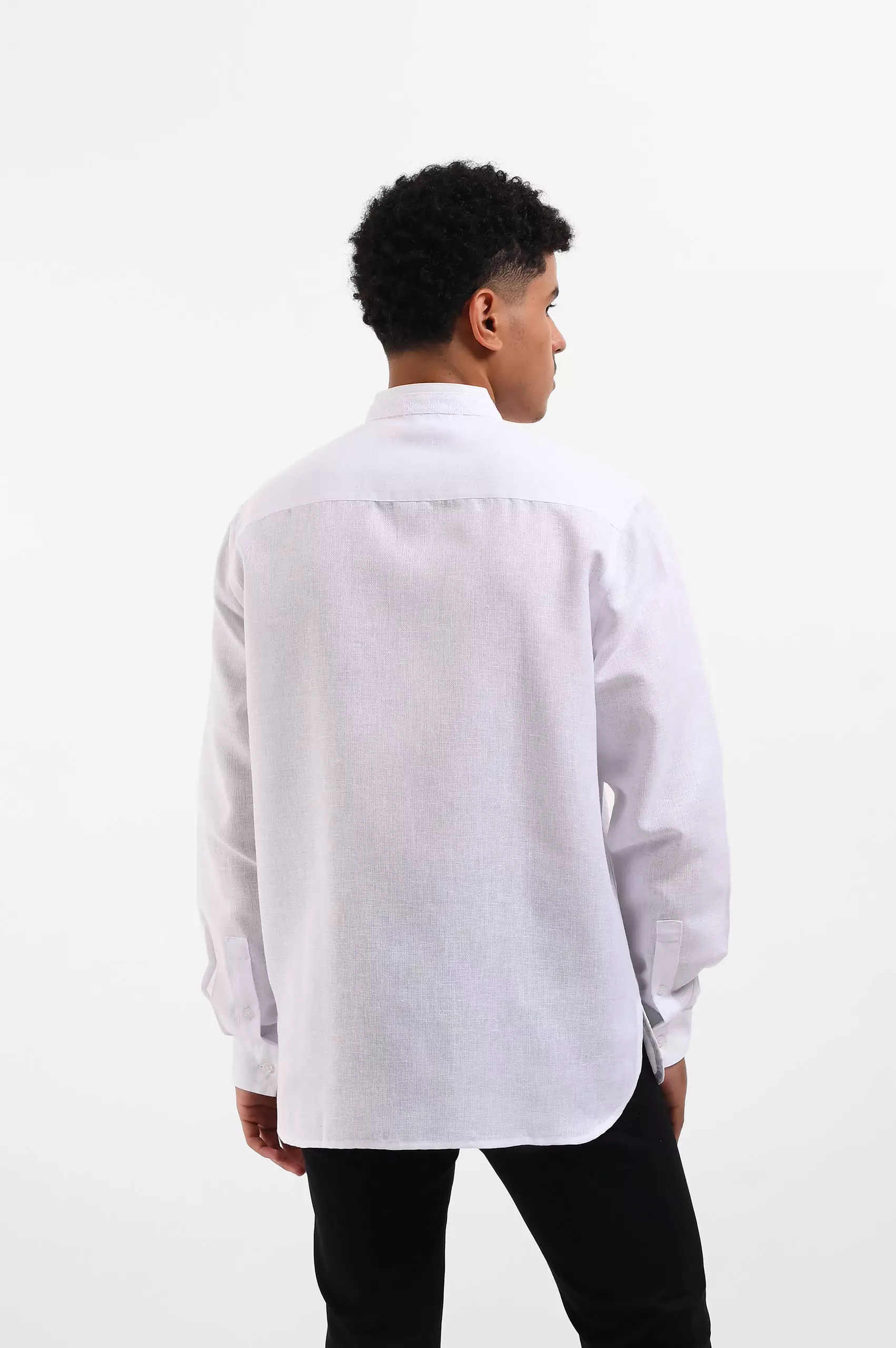 MANZONE Kemeja Koko Lengan Panjang Pria NAUZAN - WHITE