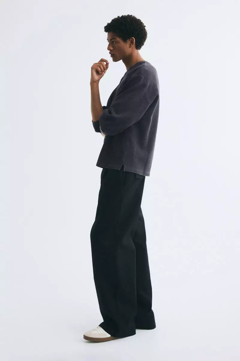 Regular Fit Waffled henley top