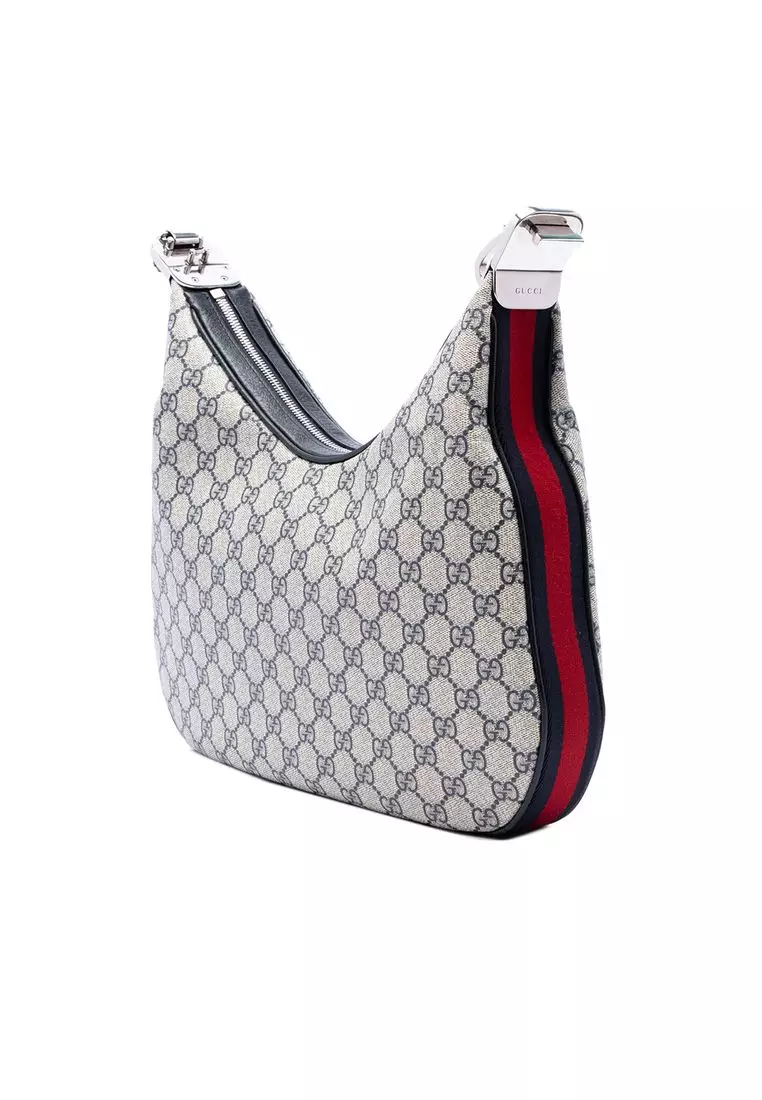 Pre-Loved Gucci Large Gg Supreme Web Attache Crossbody