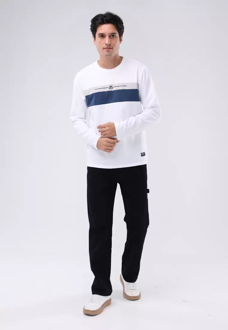 Round Neck Streaky Long Sleeves