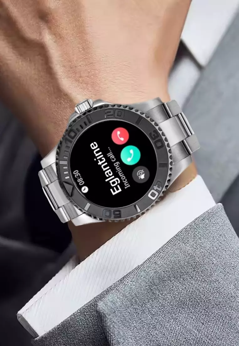 Sport/Luxury Smart Watch, Daily Life Waterproof, Stainless Steel Bracelet + 1 free Silicone Strap