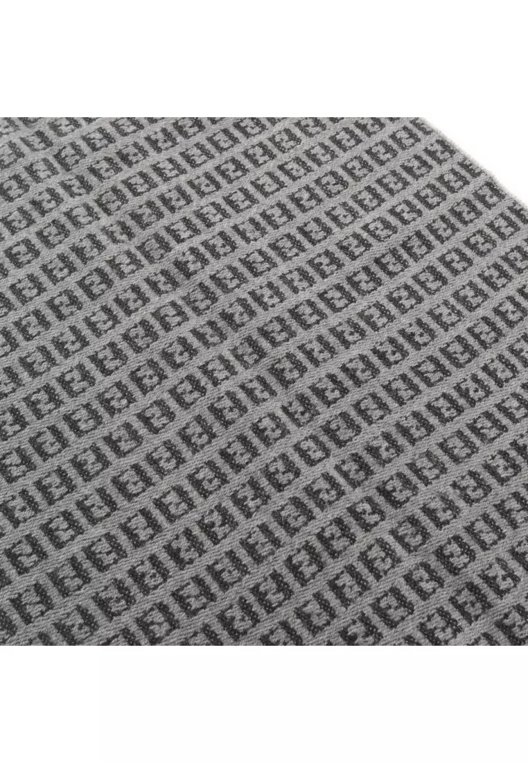 Pre-Loved Fendi FF pattern Scarf wool gray black