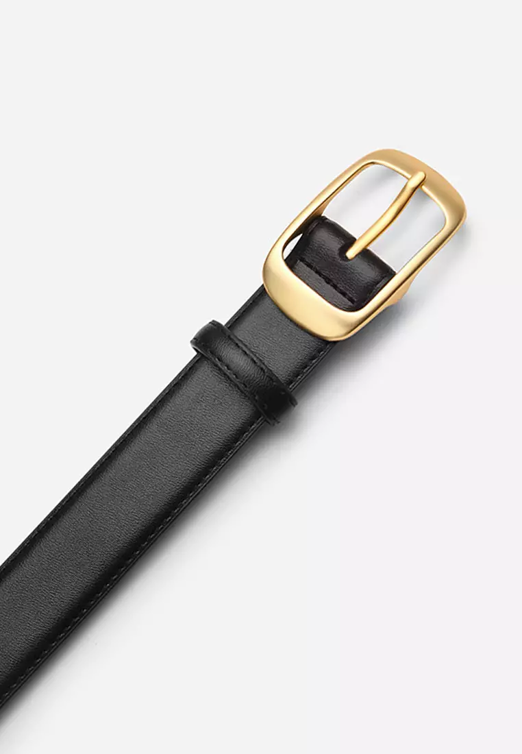 Metal Pin Gold Color Buckle Leather Belt JW CY-158