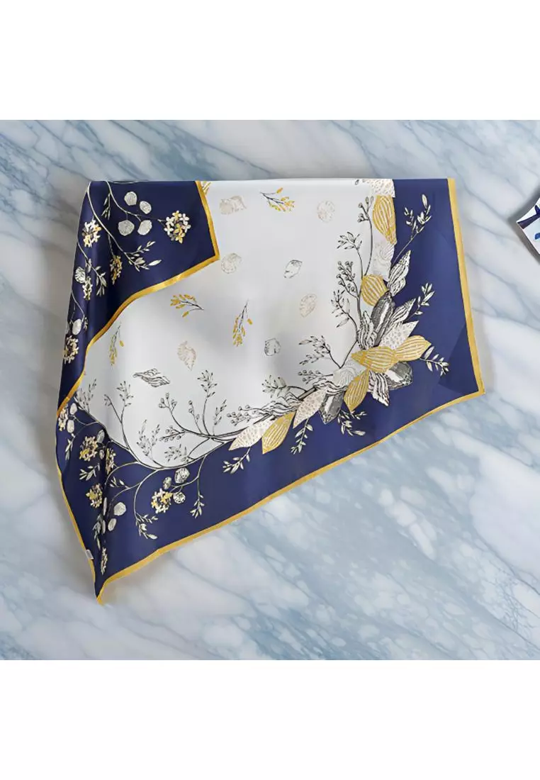 Luxury Silk Ladies' Large Scarf, Sun-Proof Crepe Satin, Premium Souvenir.