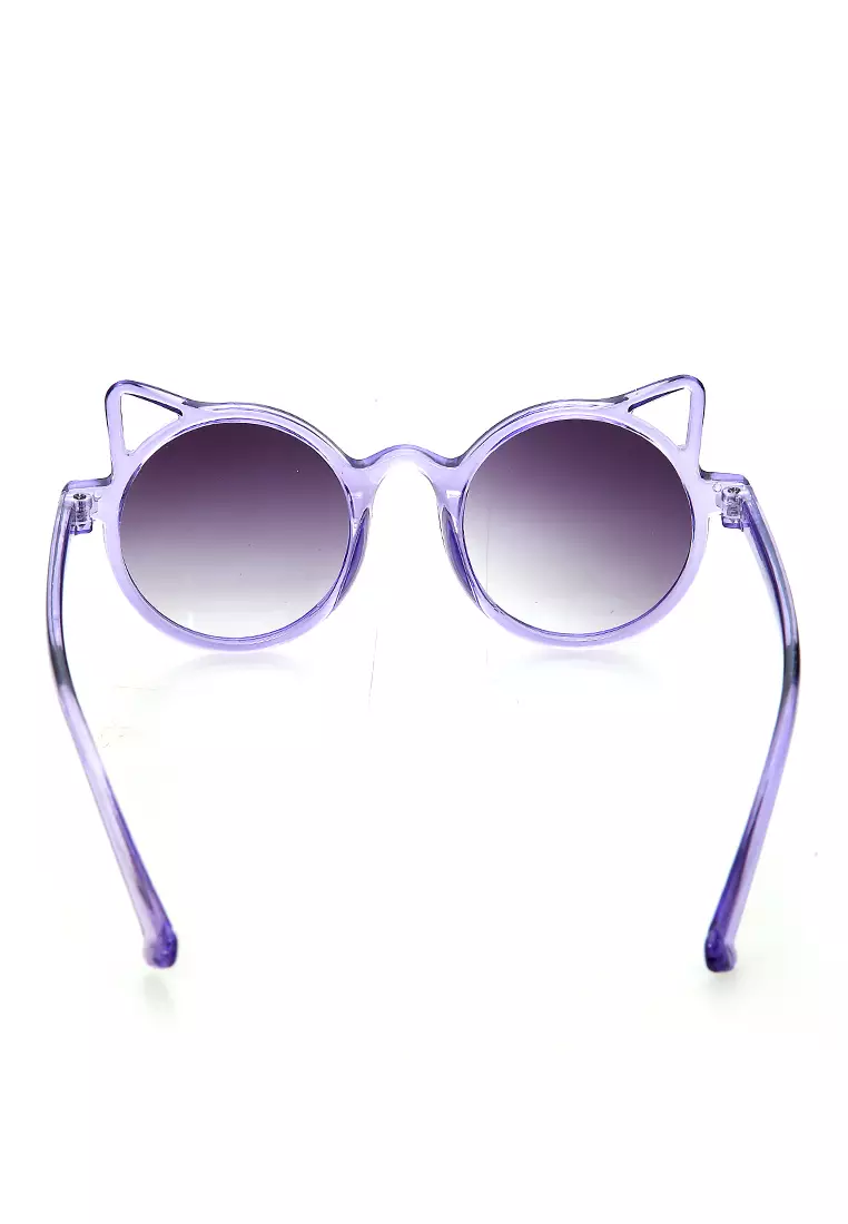 Ulrico Kacamata Hitam Anak Unisex Cat Ear Model Sunglasess Cute Design Material PC ORIGINAL - Purple