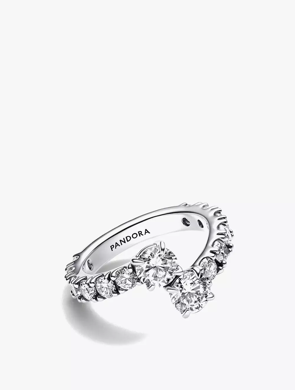 Sterling silver ring with clear cubic zirconia