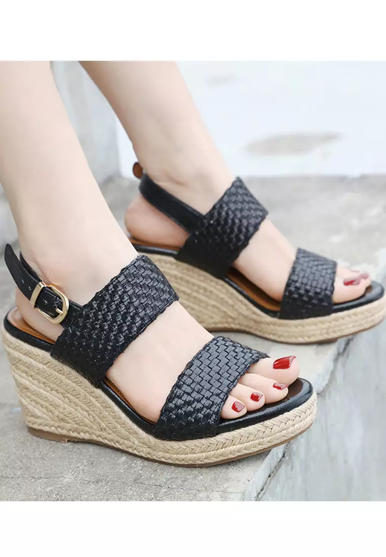 Woven Strap Wedge Espadrilles ALM2024-5